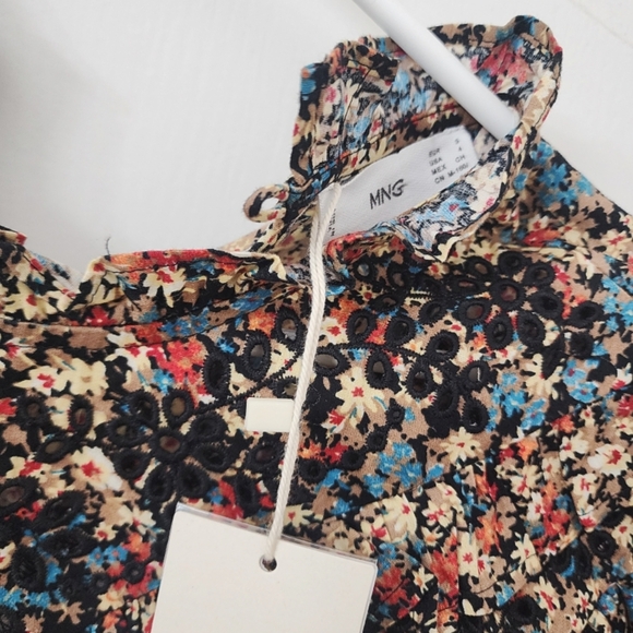 Nwt Mango floral print embroidered dress - Picture 6 of 10